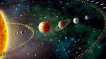 A photo of the space with planets
